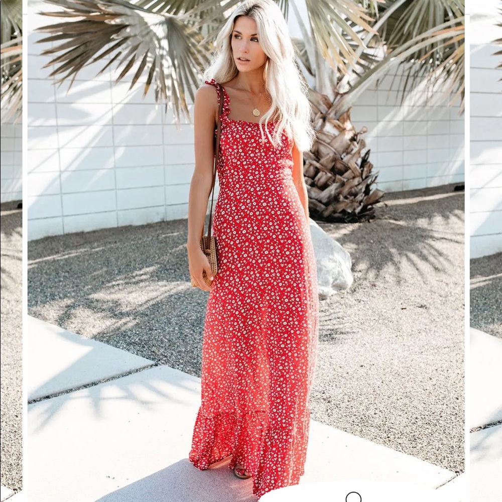 Vici my fair lady ruffle floral maxi dress